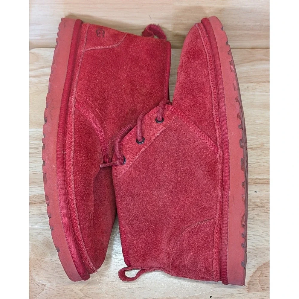 UGG Neumel Red Suede Lace Up Chukka Boots Mens 10 S/N 3236